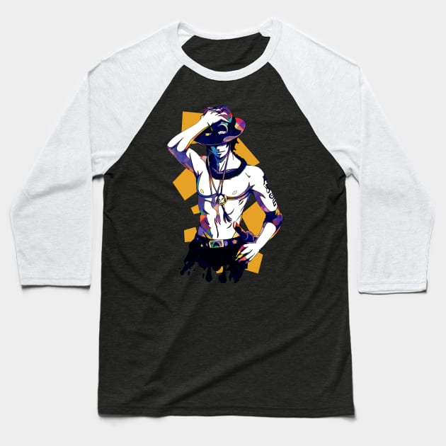 one piece - ace Baseball T-Shirt by mounier